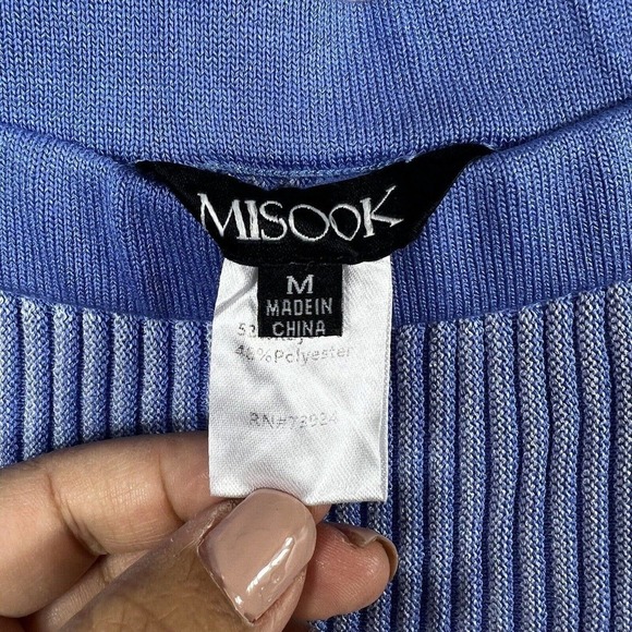 Misook Periwinkle Rib Knit Straight Midi Skirt Size M Blue Purple - Picture 7 of 11